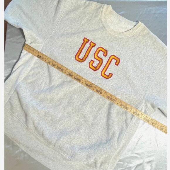 Vintage 90s USC University of Southern California Grey Sweatshirt XXL 1994 - Picture 5 of 8